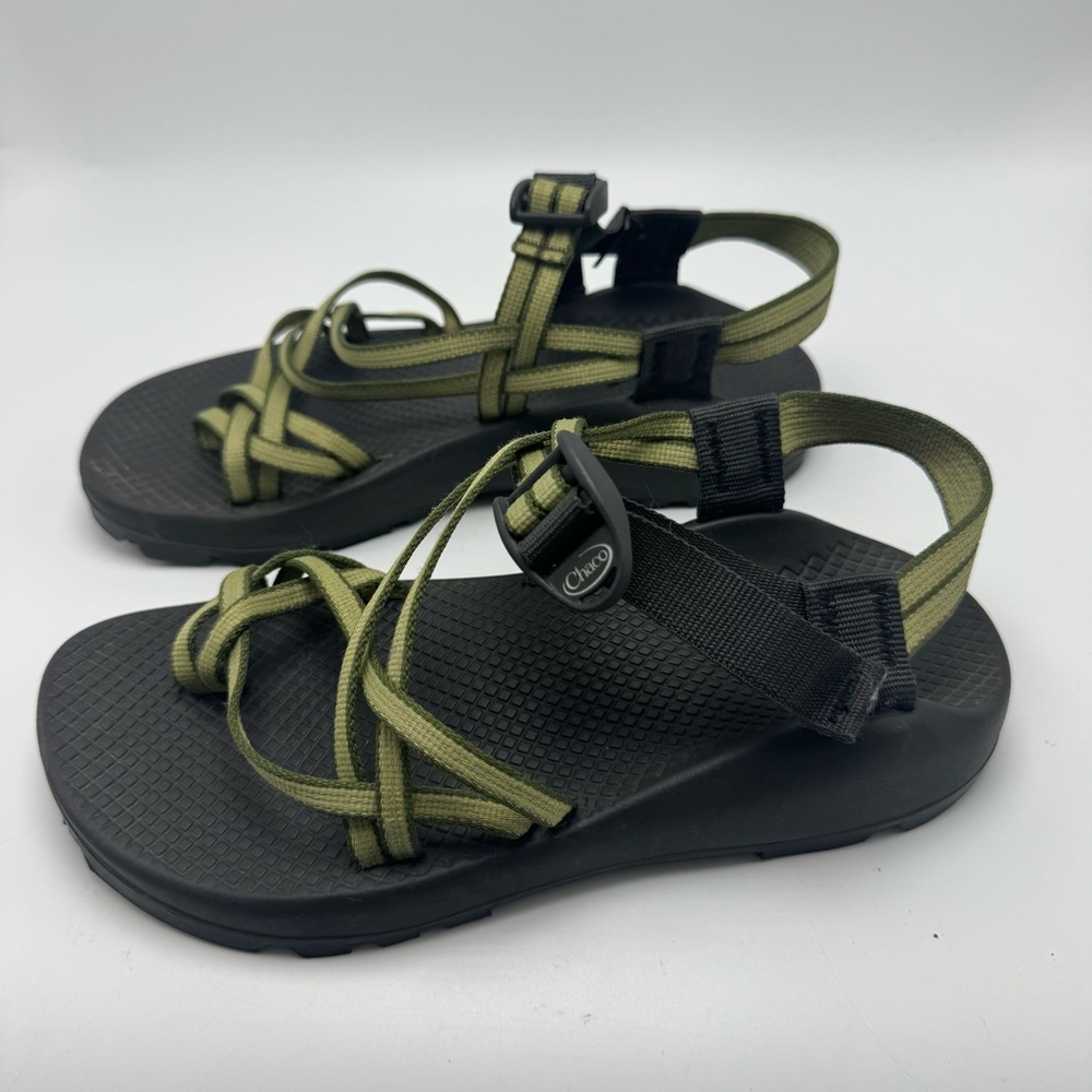 Chaco Z Cloud Sandals Women’s 8 Green Black Hiking Outdoor Comfort Gorpcore